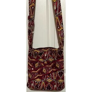 Stephanie Dawn Floral Burgundy Yellow Crossbody Bag Adjustable Strap‎